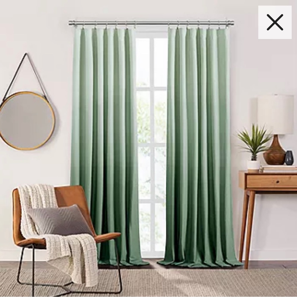 Ombré Green Curtains 8FT long